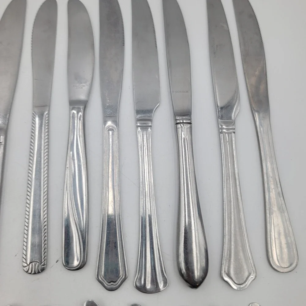 30 Piece Mixed Mismatched Dinner Knives Stainless Flatware Crafts Garden Art